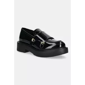 Love Moschino mocasini de piele culoarea negru, cu platformă, JA10104G1NIH0000 imagine