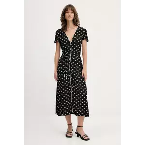 Tommy Jeans rochie culoarea negru, midi, evazați, DW0DW20884 imagine