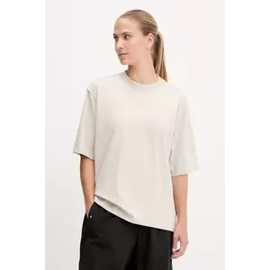 adidas tricou din bumbac Essentials culoarea bej, JE0001 imagine