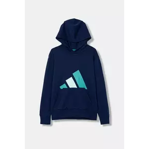 adidas bluză copii culoarea bleumarin, cu glugă, cu imprimeu, KB7312 imagine