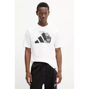 adidas tricou din bumbac culoarea alb, cu imprimeu, JL9256 imagine