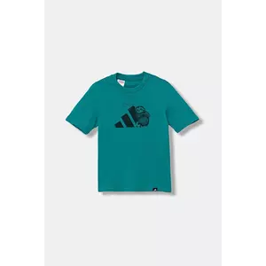 adidas tricou de bumbac pentru copii culoarea verde, cu imprimeu, JV5253 imagine
