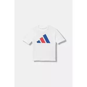 adidas tricou de bumbac pentru copii culoarea alb, cu imprimeu, JY0302 imagine