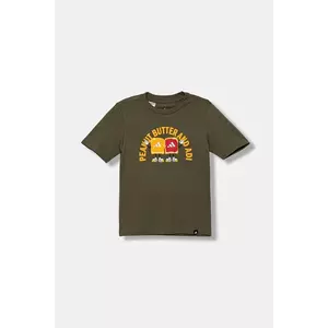 adidas tricou de bumbac pentru copii culoarea verde, cu imprimeu, JV5250 imagine