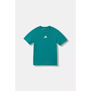 adidas tricou de bumbac pentru copii culoarea verde, cu imprimeu, JW0005 imagine