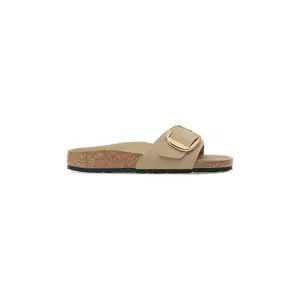 Birkenstock șlapi de piele Madrid Big Buckle culoarea bej, 1030467 imagine