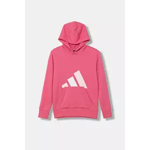 adidas bluză copii culoarea roz, cu glugă, cu imprimeu, JV9903 imagine