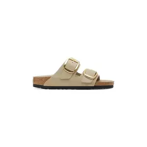 Birkenstock șlapi de piele Boston Big Buckle culoarea bej, 1030395 imagine