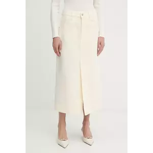 BOSS fustă jeans culoarea bej, maxi, creion, 50542546 imagine