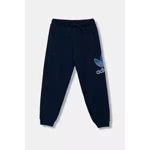 adidas Originals pantaloni de trening din bumbac pentru copii culoarea bleumarin, cu imprimeu, JV8577 imagine