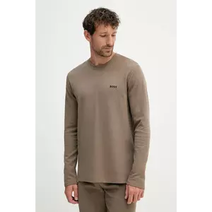BOSS longsleeve lounge culoarea maro, uni, 50535870 imagine