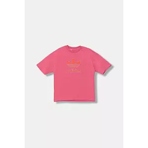 adidas Originals tricou de bumbac pentru copii culoarea roz, cu imprimeu, JY1140 imagine