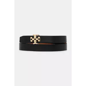 Tory Burch curea de piele cu două fețe Logo culoarea negru, 157857-001 imagine