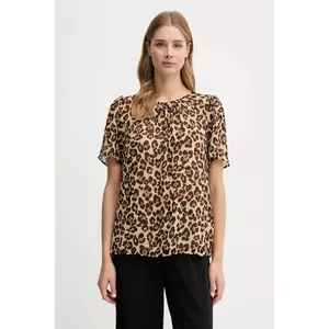 Dkny bluză culoarea bej, cu imprimeu, UE5TIF97 imagine