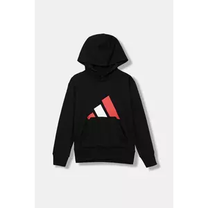 adidas bluză copii culoarea negru, cu glugă, cu imprimeu, JY0301 imagine