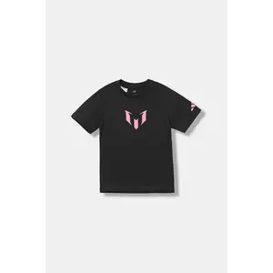 adidas Performance tricou de bumbac pentru copii MESSI culoarea negru, cu imprimeu, JM8950 imagine
