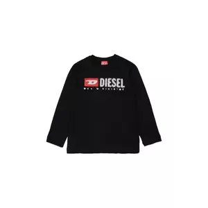 Diesel longsleeve din bumbac pentru copii TDROPS T-SHIRT culoarea negru, cu imprimeu, J02474 imagine