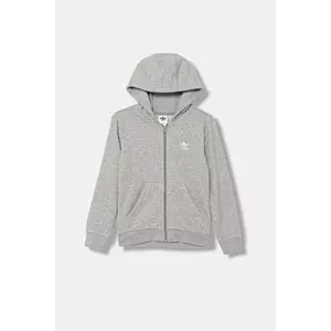 adidas Originals bluză copii culoarea gri, cu glugă, melanj, JX2790 imagine