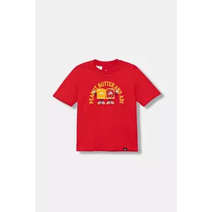 adidas tricou de bumbac pentru copii culoarea roșu, cu imprimeu, JV5249 imagine