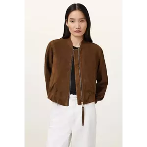AllSaints geacă din piele întoarsă ORTEN culoarea maro, de tranziție, W041LD imagine