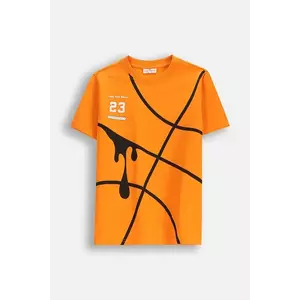 Coccodrillo tricou de bumbac pentru copii culoarea portocaliu, cu imprimeu, EVERYDAY BOY imagine