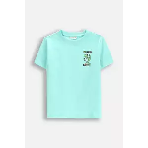 Coccodrillo tricou de bumbac pentru copii culoarea turcoaz, cu imprimeu, EVERYDAY BOY imagine