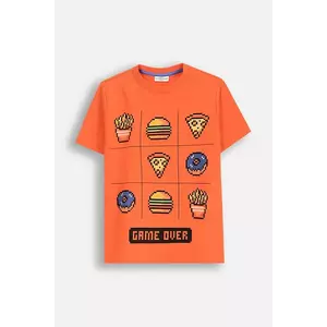 Coccodrillo tricou de bumbac pentru copii culoarea portocaliu, cu imprimeu, EVERYDAY BOY imagine
