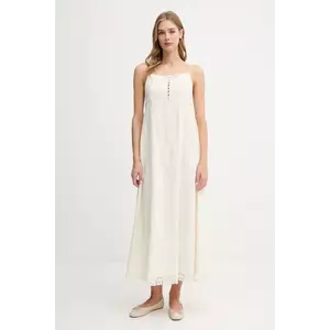 Hoss Intropia rochie din amestec de in culoarea bej, maxi, evazați, 8229131 imagine