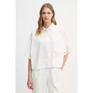 Hoss Intropia cămașă din bumbac culoarea alb, cu guler clasic, relaxed, 5879148 imagine