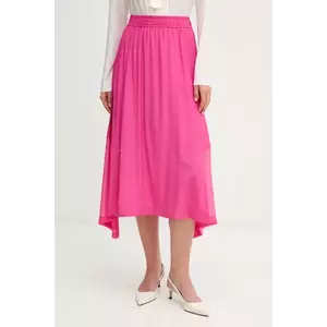Dkny fustă culoarea negru, midi, evazați, P4DN8X10 imagine