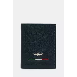 Aeronautica Militare portofel de piele barbati, culoarea albastru marin imagine