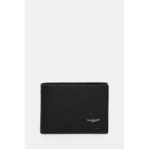 Aeronautica Militare portofel de piele barbati, culoarea negru imagine