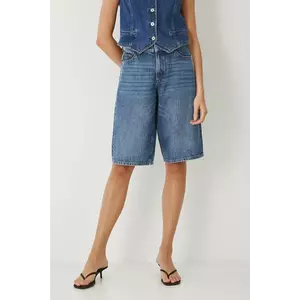 Medicine pantaloni scurți din bumbac uni, high waist imagine
