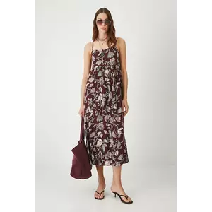 Medicine rochie culoarea bordo, midi, evazați imagine