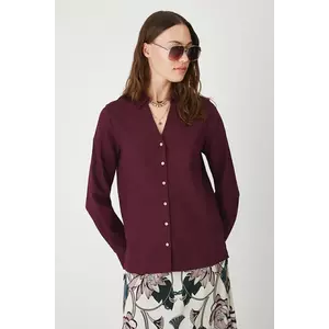 Medicine cămașă culoarea bordo, cu guler clasic, regular imagine
