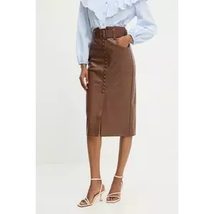 Answear.LAB fusta culoarea maro, midi, creion imagine