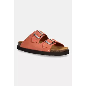 Scholl papuci din piele BEATRIZ culoarea portocaliu, F315922556 imagine