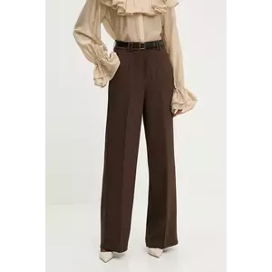 Answear.LAB pantaloni culoarea maro, lat, high waist imagine