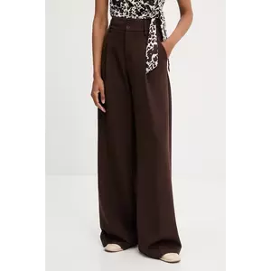 Answear.LAB pantaloni culoarea maro, drept, high waist imagine