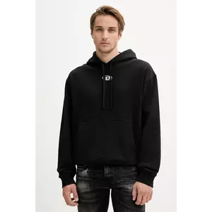 Diesel hanorac de bumbac S-MACS-HOOD-OD culoarea negru, cu glugă, cu imprimeu, A09856.0BMBJ imagine