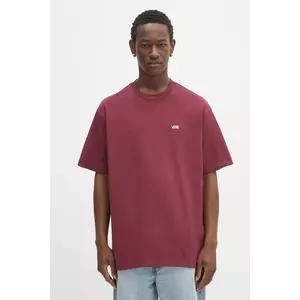 Vans tricou din bumbac culoarea bordo, cu imprimeu, VN000P1PBRG1 imagine