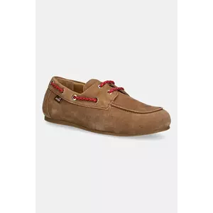 Love Moschino mocasini din piele întoarsă culoarea bej, cu toc plat, JA10191G1NIG0210 imagine