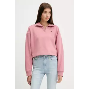 Tommy Jeans bluză culoarea roz, uni, DW0DW20946 imagine