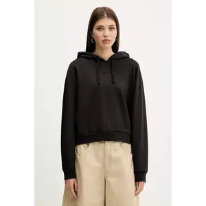 Vans hanorac de bumbac culoarea negru, cu glugă, uni, VN000RAHBLK1 imagine