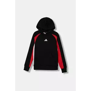 adidas bluză copii culoarea negru, cu glugă, cu imprimeu, JW2491 imagine
