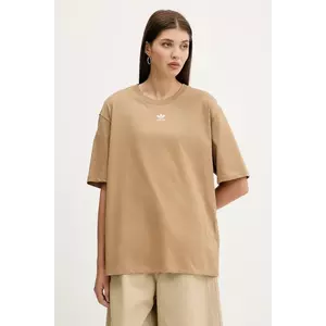 adidas Originals tricou din bumbac Essentials culoarea maro, JW5081 imagine