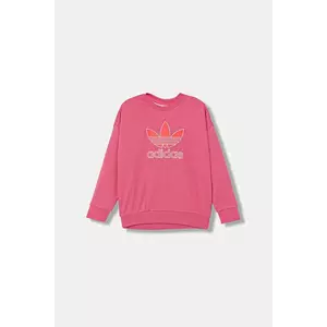adidas Originals bluză copii culoarea roz, cu imprimeu, JV8571 imagine