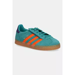 adidas Originals sneakers de piele întoarsă pentru copii GAZELLE culoarea verde, JR7428 imagine