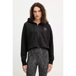 adidas by Stella McCartney bluză trening culoarea negru, cu glugă, uni, JD8107 imagine