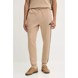 adidas pantaloni de trening Essentials culoarea bej, cu imprimeu, JX0712 imagine